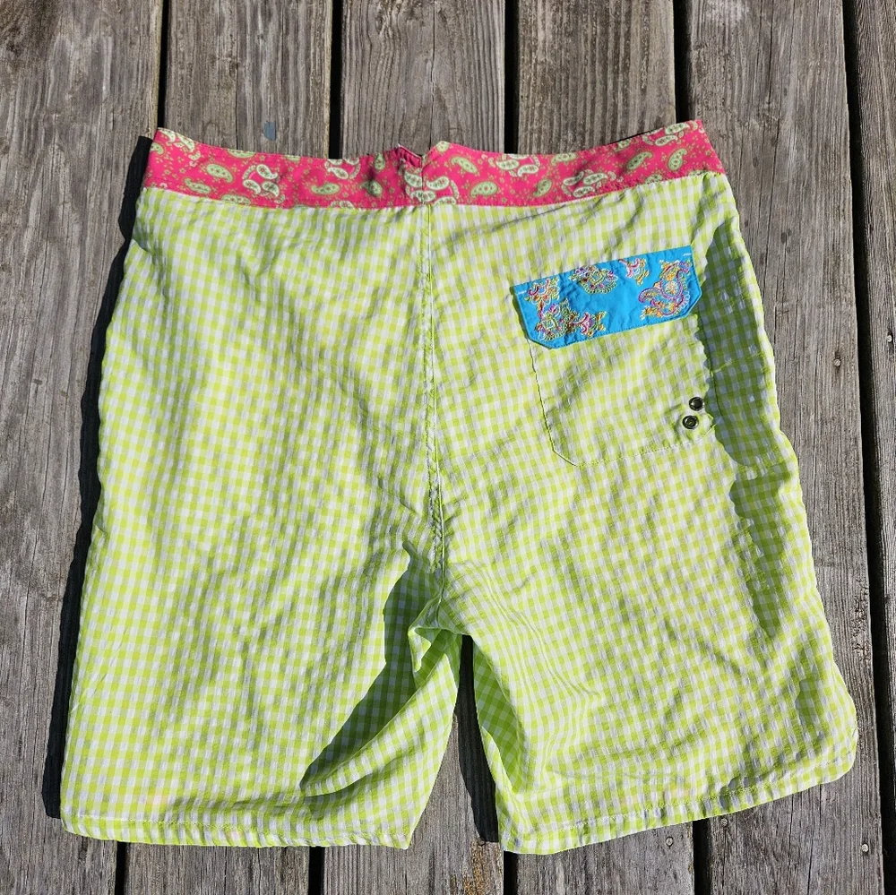 Robert Graham Green Checkered Paisley Bathingsuit - size 34